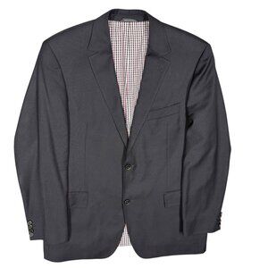 Hugo Boss Black Blazer Wool Sport Coat Textured Maselli4 100% Silk Lining 46R